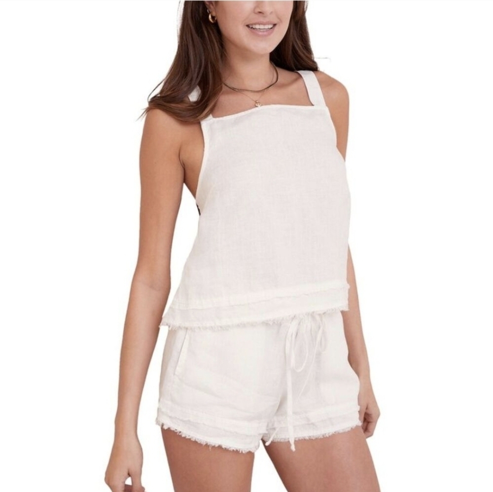 Bella Dahl Fray Hem Tie Back Linen Tank